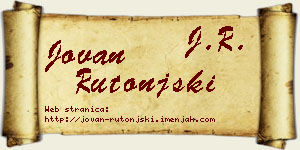 Jovan Rutonjski vizit kartica